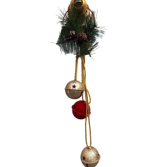 CHRISTMAS 2-PIECE DOOR/DOORKNOB CHRISTMAS DECORATION WITH BELLS - Picture 4 of 5
